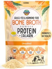 Grass-Fed Beef Bone Broth Powder with Probiotics, Collagen, 15g Protein, Keto