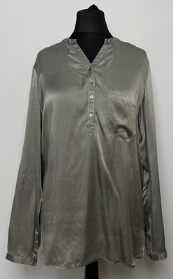 Repeat 100% Seide Tunika Bluse Gr 40 Oberteil Damen Henley Hemd 8966