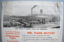 Chicago Steel Tank Co. Gasoline & Oil Storage Equipment 1930s Brochure & Letter
