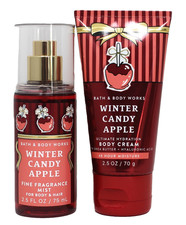 Bath Body Works Winter Candy Apple Travel Set Cream Lotion Mist Orange Maple