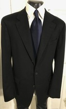 ERMENEGILDO ZEGNA 100 CASHMERE SIZE 44L BLACK 3 BUTTON SPORTCOAT