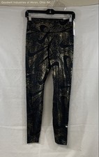 Nike Women's One Mid-Rise Leggings Black Gold Foil Swoosh Print S NWT