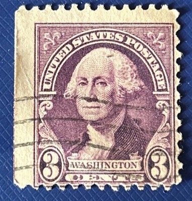 アメリカジョージ・ワシントン3セント使用済切手パープル／バイオレット Vintage & Rare US 3 Cent George Washington Stamp | Purple / Violet