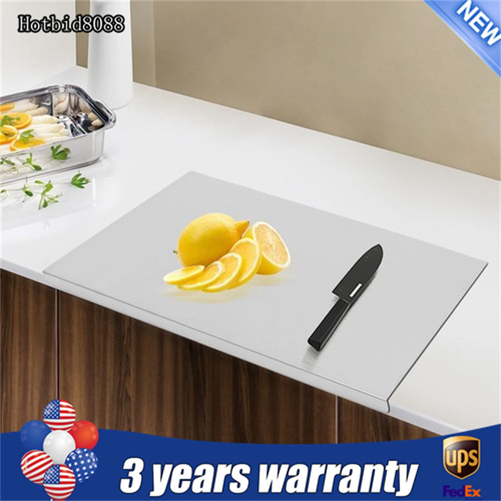 Stainless Steel Chopping Cutting Board Counter Top Protector w/ Front Overhang
Opens in a new window