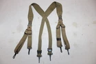 US Military Issue WW2 Khaki Canvas Cartridge Ammunition Belt Suspenders JS10