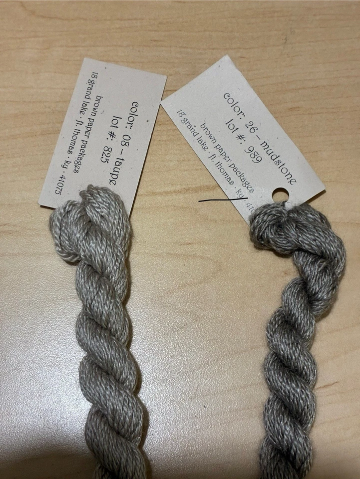 Silk & Ivory Thread Lot of 2 / Color 08 Taupe & 26 Mudstone Made In Switzerland - Image 2 of 3