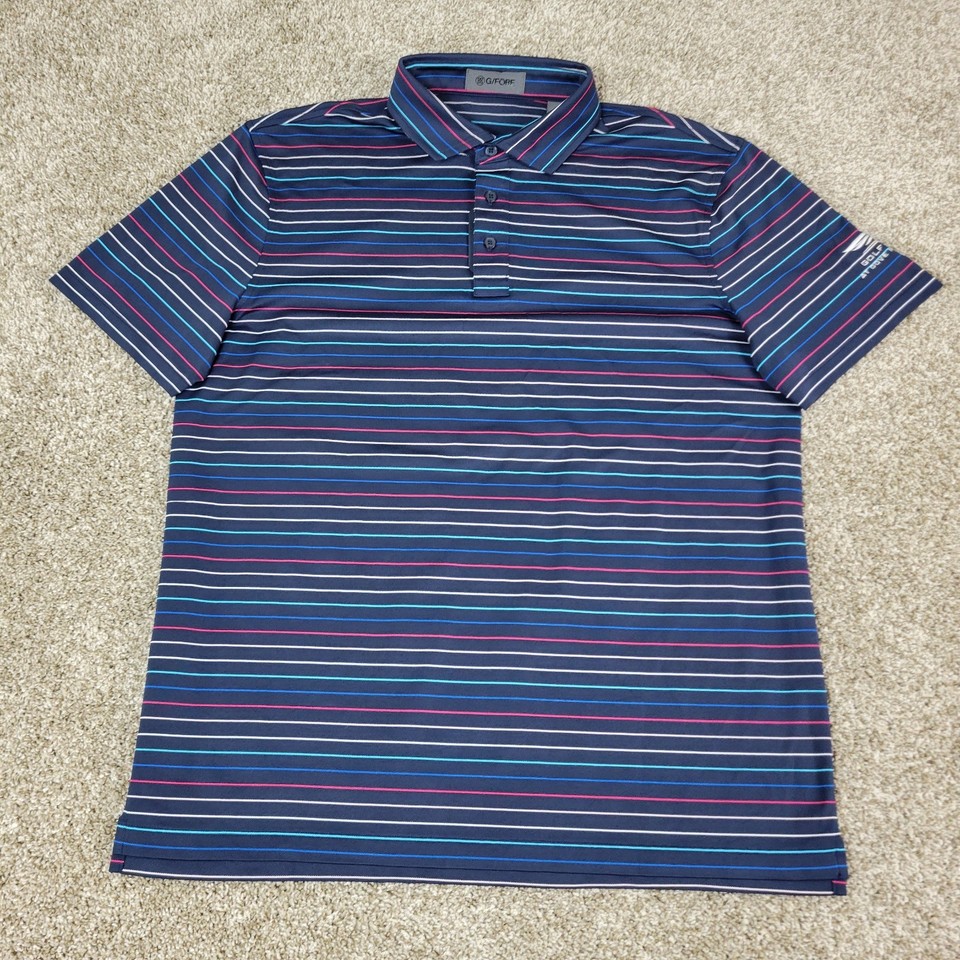 G/FORE Mens Large Black Multicolor Striped Performance Stretch Golf ...