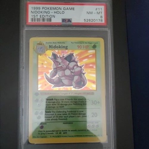Nidoking 1st Edition - Pokemon Base Set #11 PSA 8 11/102