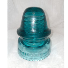 Hemingray-19 Aqua Blue Glass Insulator Made in USA Collectible Display Decor