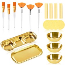 23 Pcs Esthetician Supplies 3 Stainless Steel Gold Mixing Bowls Gold Small Se...