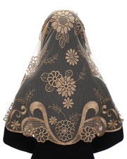 Triangle Catholic Church Mantilla Veils Religious Christian Floral Lace Scarf