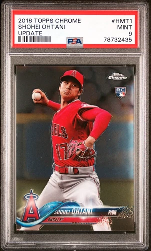 SHOHEI OHTANI 2018 TOPPS CHROME UPDATE RC #HMT1 PSA 9 MINT! DODGERS SN#78732435