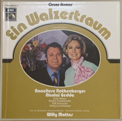 Signed BRIGITTE FASSBAENDER Oscar Strauss Ein Walzertraum EMI 2LP Box Signiert