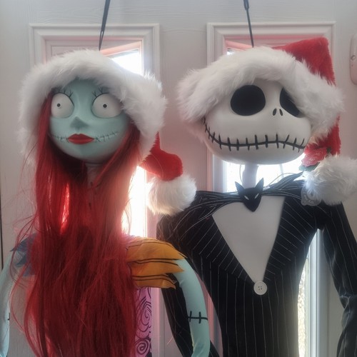 Jack Skellington Sally Babbo Natale Appeso Illumina Suoni Figura Incubo Natale - Foto 6 di 23