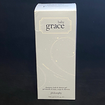 Philosophy Baby Grace 3-in-1 Shampoo Bath & Shower Gel 32 oz with Pump and Box