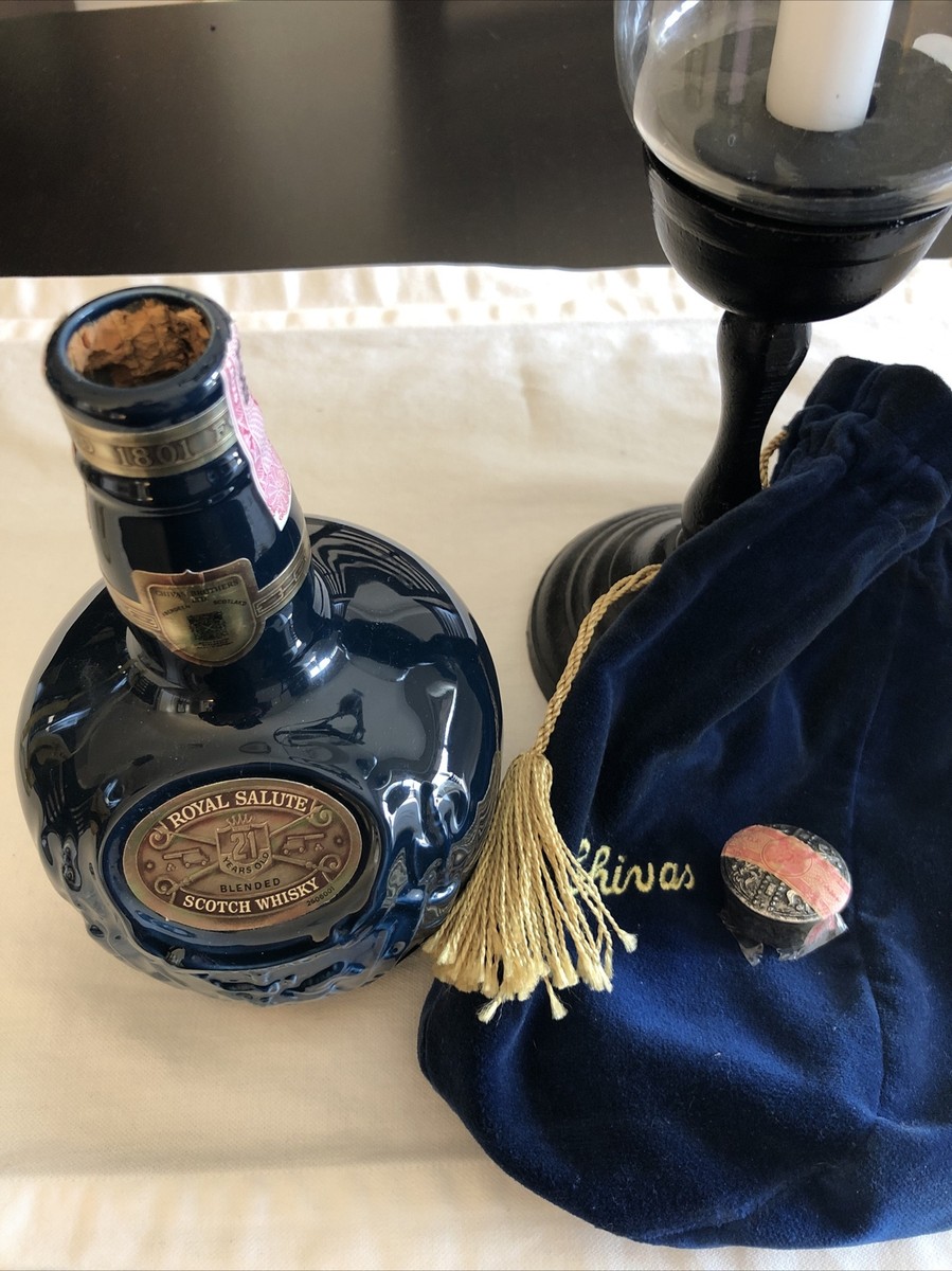 【未開封】　 SALUTE 21 YEAR OLD Chivas Royal Salute 21 Years Scotch Whisky Empty Blue Bottle