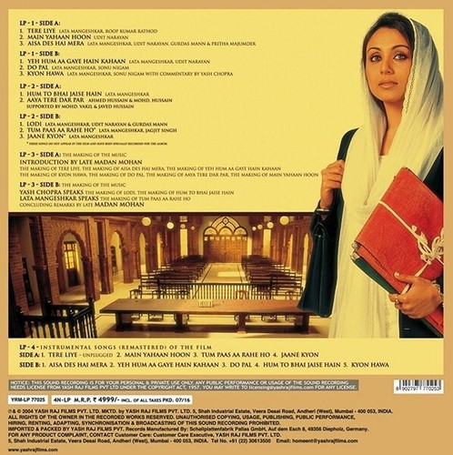 Veer Zaara,The Late Madan Mohan, Javed Akhtar, Vinyl Record, Lp - Picture 9 of 17