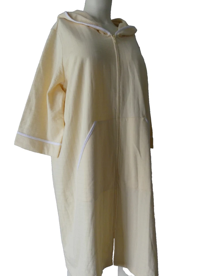 NWT Classic Elements Hooded Robe Womens LARGE Full Zip Textured Coastal Cottage - Image 2 of 4