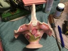 fenton pink 95th anniversary tulip basket roselene