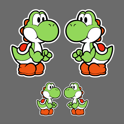 Yoshi Vinyl Sticker Decal Super Mario Luigi Toad Bright Green Bullet  4 for 1