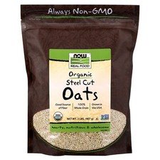 NOW Steel Cut Oats Organic - 2 lb Source of Fiber, Support a Healthy Heart