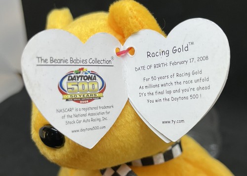 TY Beanie Baby - RACING GOLD the Nascar Bear ( Yellow Version ) (8.5 inch) - Picture 8 of 8