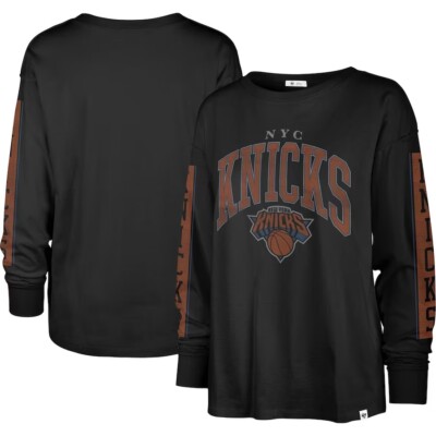 NWT NY Knicks '47 Women's City Edition SOA Long Sleeve T-Shirt Black $54.00