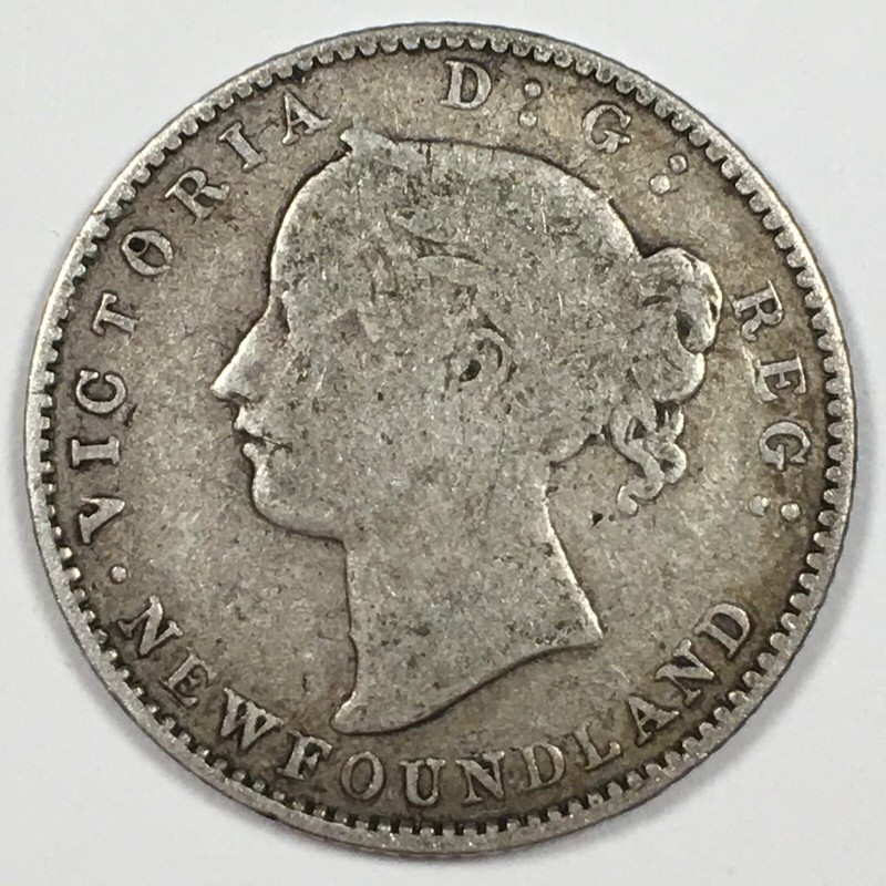 18XX Newfoundland 10 Cents - About Good (AG) KM#3 No Date - 5595-AH