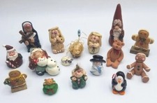 Small Miniature Christmas Figurine Lot - Winter Snowman Elf Gingerbread Nativity