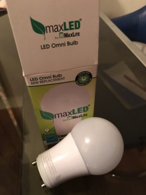 MAXLITE maxled e9a19gudled27,60w,dimmable