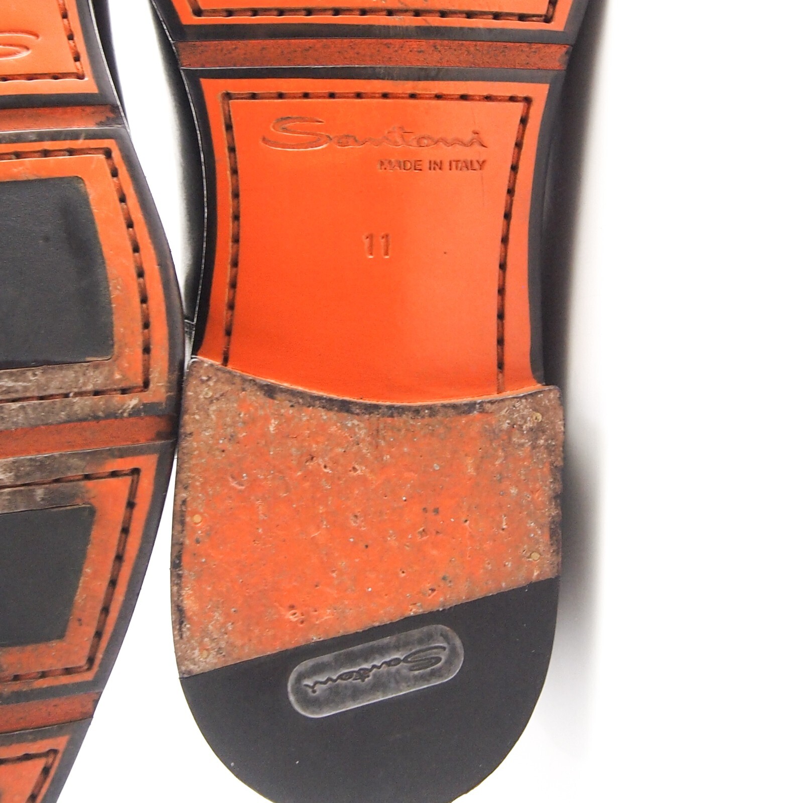 Santoni Double Monk Strap Loafers Black Leather Mens Size EU 45 US 12 F image 9