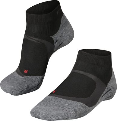 FALKE Women's RU4 Cool Short Running Socks, 6.5-7.5, Black (Black-mix 3010) 