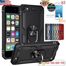 Heavy Duty Dual Layer Case 360  Rotating Ring Kickstand for iPod Touch 7 6 5th