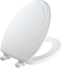 134ECA 000 Sculptured Ivy Toilet Seat Will Never Loosen and Easily Remove, Elong