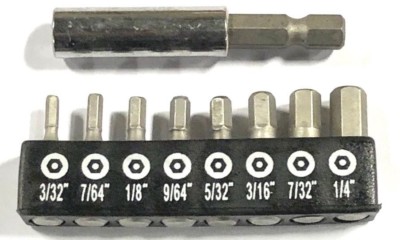 8pc Allen Bit Set Quick Connect Magnetic Bit Holder 1/4