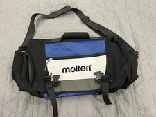 Molten Shoulder Bag 23 x 10 Black and Blue with Shoulder Strap Computer Bag EUC