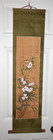 Japanese Hanging Scroll Kakejiku Hand Painted Silk Floral Flowers Peony Vintage