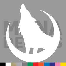 Wolf Howling Vinyl Die Cut Decal Sticker - Moon Animal