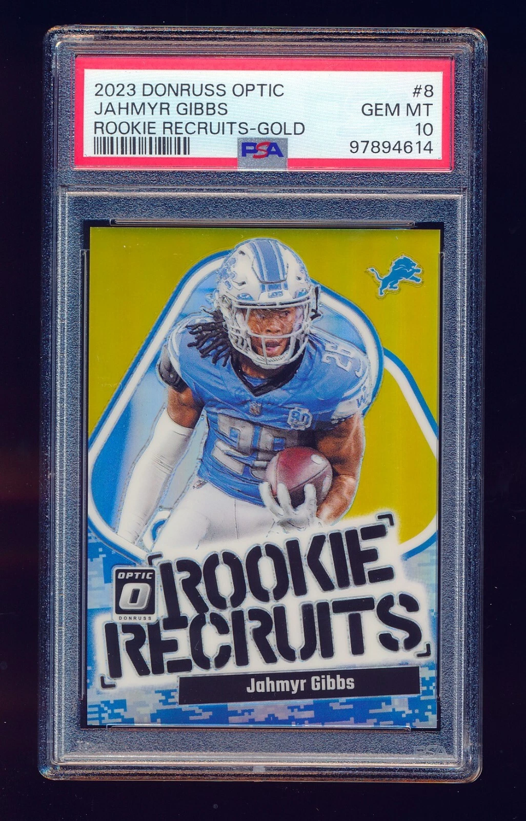 Jahmyr Gibbs Panini Donruss Optic Rookie Recruits #8 Gold