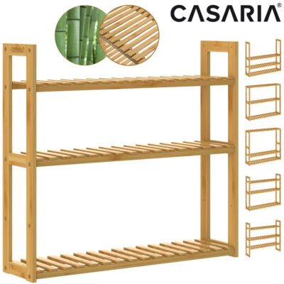 CASARIA® Wandregal Hängeregal Bücherregal Holz 3 Ablagen 30kg Belastbarkeit Bad - Bild 1 von 4