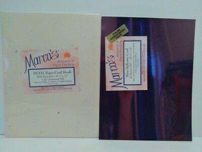 2 Packs Of Specialty Cardstock By Marco's - New - Petal Paper & Mirri Reflective