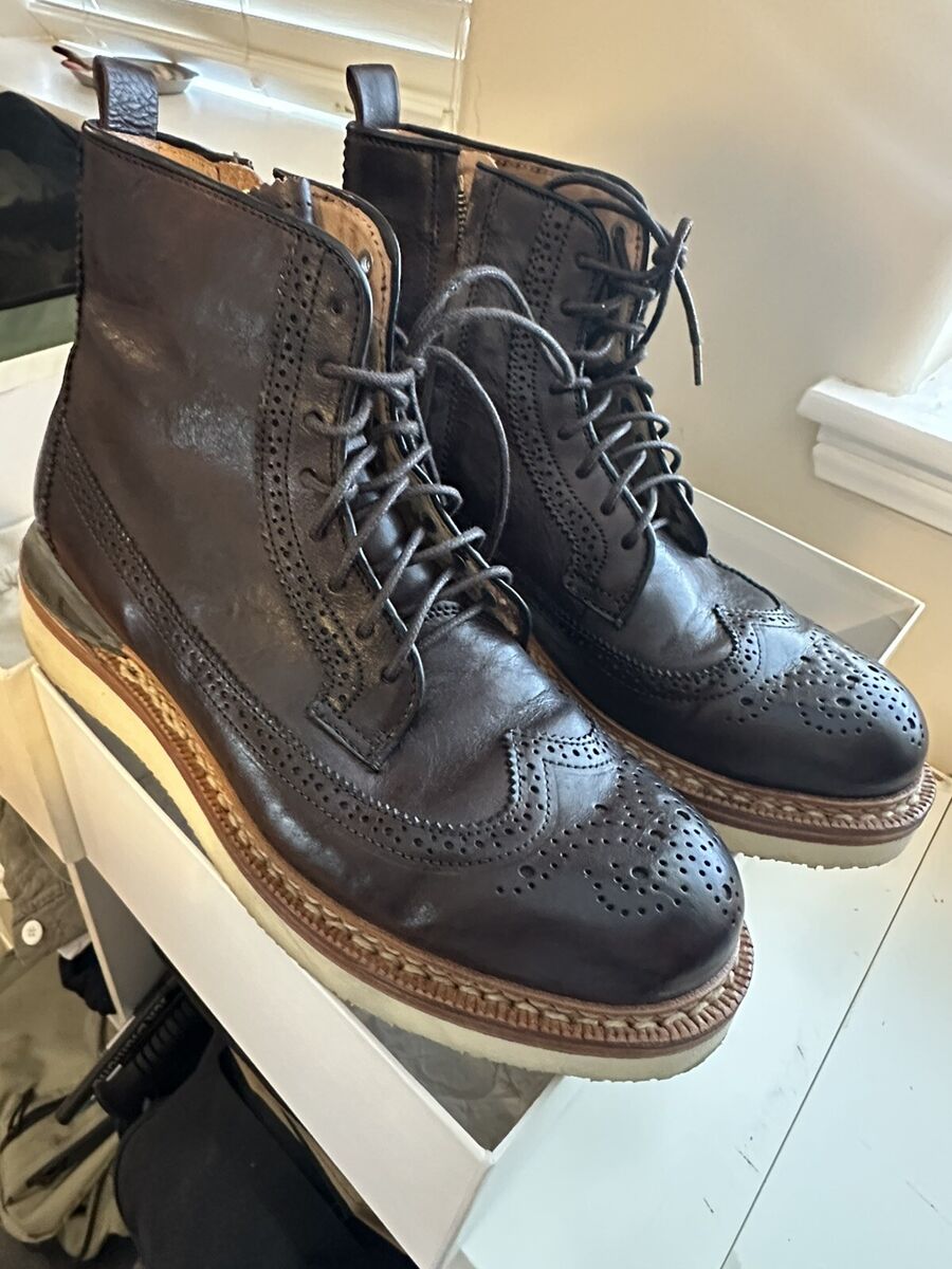 VISVIM Folk Patrician Brogue Brown Leather Boots Size 9 US VISVIM Folk Patrician Brogue Brown Leather Boots Size 9 US