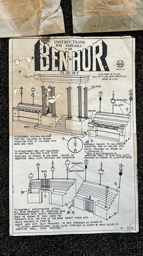 RARE 1959 MARX BEN HUR PLAYSET SERIES 2000 #4702 W/ Box, Instructions EX - Picture 2 of 22