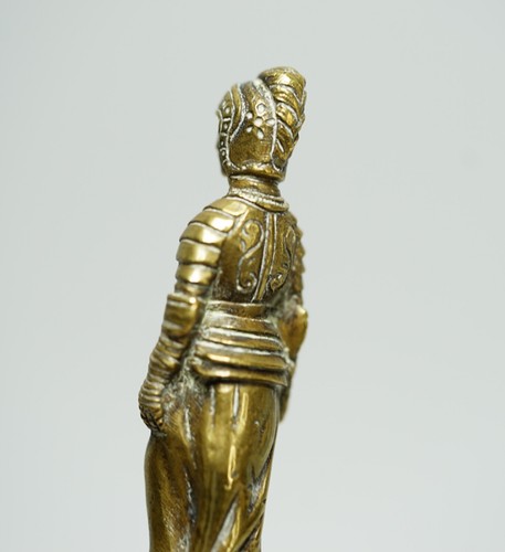 19c. French Romantic Dagger Knife Cast Bronze Woman Knight Sword Serpents Snakes - Picture 9 of 15