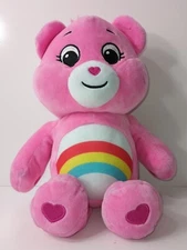 Care Bears Cheer Bear Pink Hearts Rainbow Tummy 12" 2021 Basic Fun Inc 