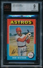 1975 Topps Mini Baseball #227 BOB WATSON *Astros* BVG 9