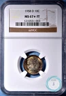 1958 Roosevelt Dime NGC MS 67* FT - Indescribable Tones!!!