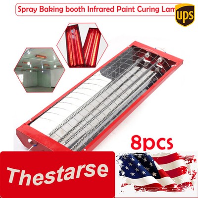 8*2KW Infrared Paint Heating Lamp Heater for Spray Baking Room Halogen 110V USA