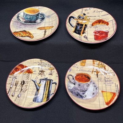 Williams Sonoma Marc Lacaze Set of 4 Paris Cafe Salad Dessert Plates 7 3/8'' #1