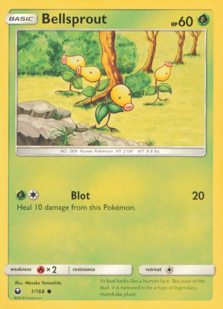 BELLSPROUT 1/168 COMMON CELESTIAL STORM POKEMON MODERATELY PLAYED